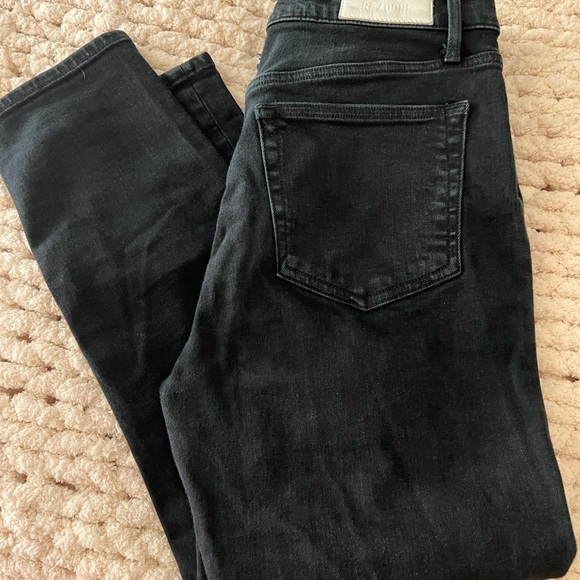 Re/Done High Rise Black Women's Jeans - Picture 12 of 16